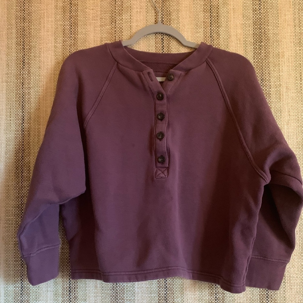 Madewell Sweater Top Pullover Purple Women Size XS Cotton Clothing